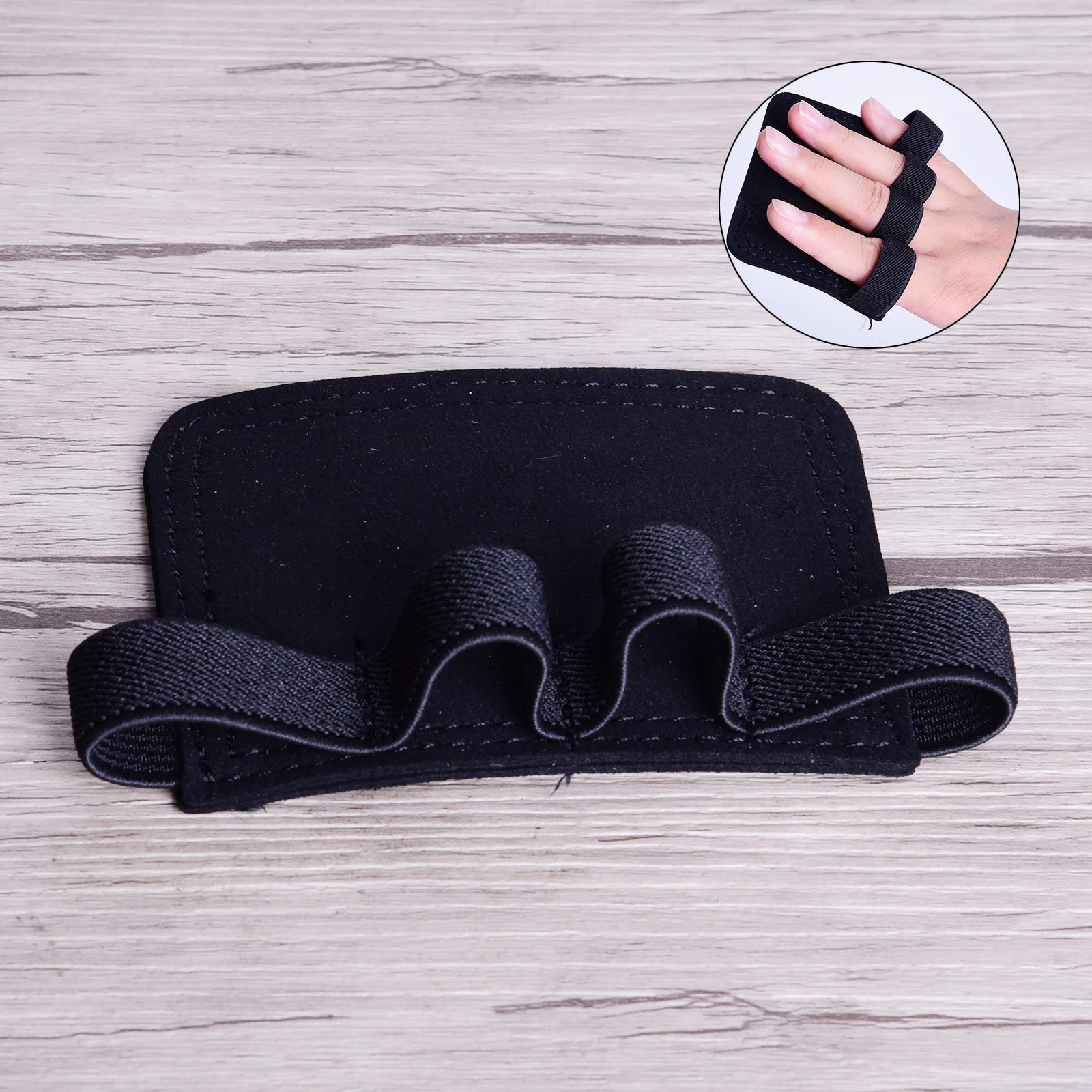 Leather Weight Lifting Palm Grips Strength Training Gym Hand 4 Finger Gloves