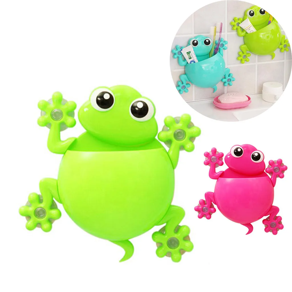 Cute Gecko Frog Wall Tooth Brush Holder Bathroom Suction Cup ToothBrush SALE 
