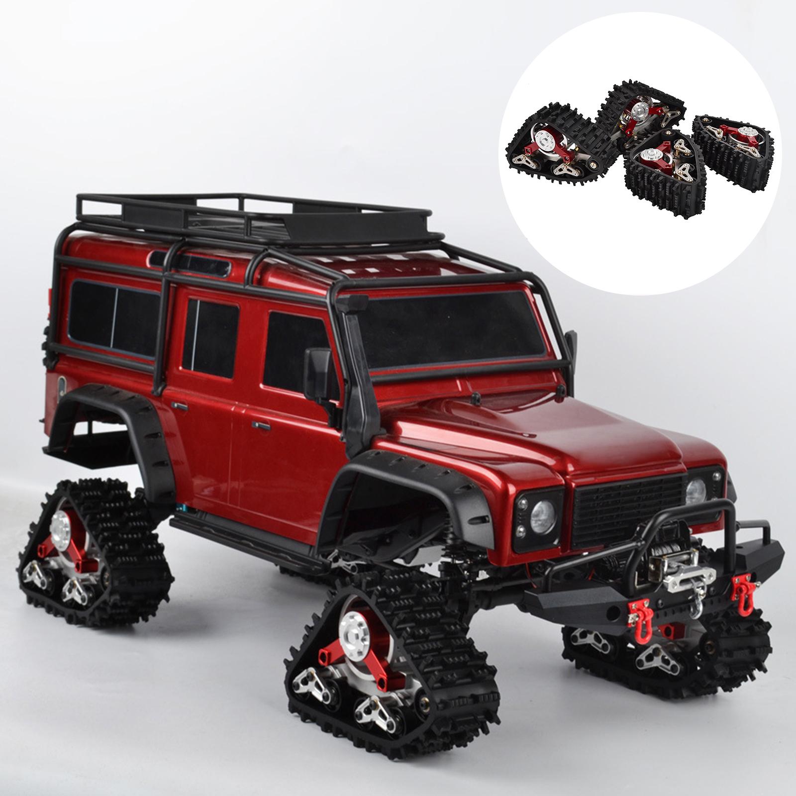 4 Pieces Metal Snow Track Tire for TRX4 Defender Bronco Ford RC Trucks Crawler DIY Modified