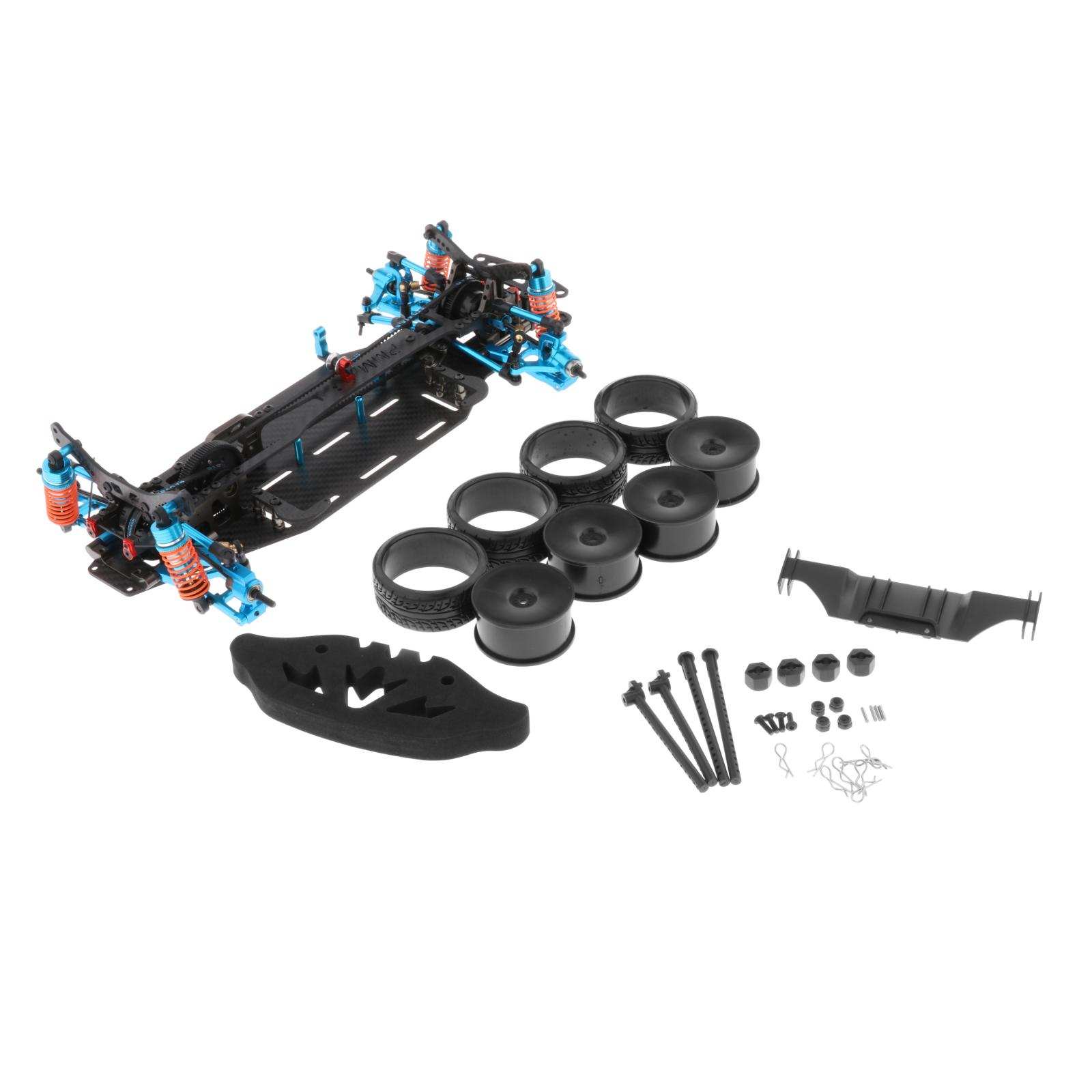 RC Car Frame Kit Frame Body Kit 1/10 Scale Electric DIY for Flat