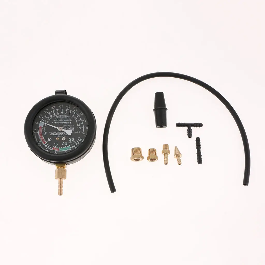 1 Set Fuel Vacuum Pump Pressure Tester Gauge Kit Carburettor Valve w/ Box