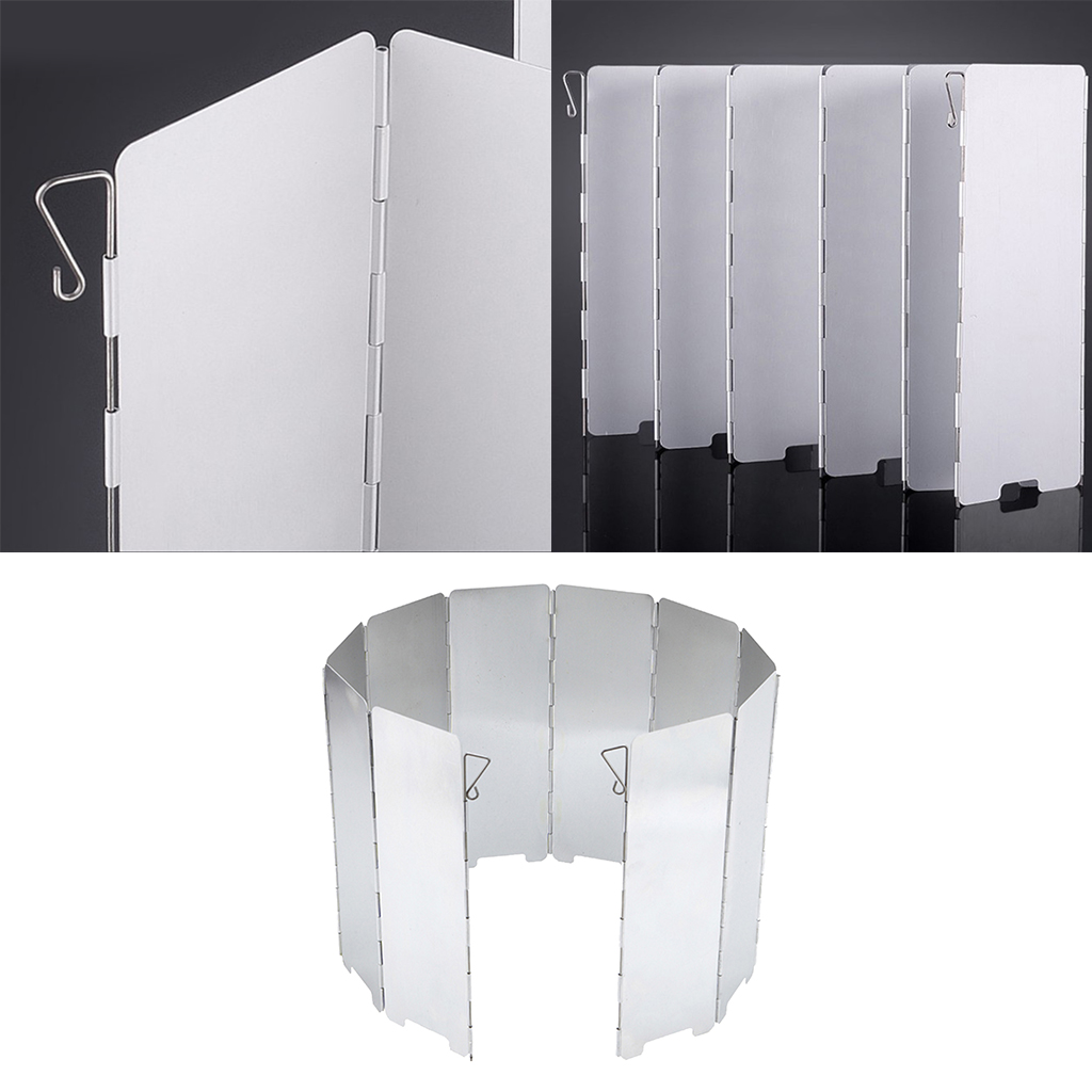 10 Plate Stove Folding Wind Screen Camping Burner Windshield Cooking In
