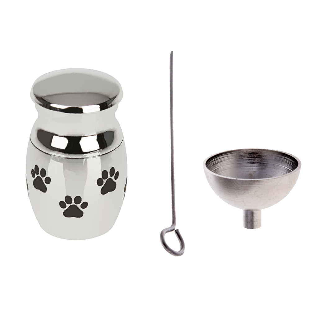 Paw Pattern Mini Cremation Urns Pot Keepsake Jewelry - Cremation Urn Memorial Pendant Charms + Urn Funnel for Pet Ashes Holder