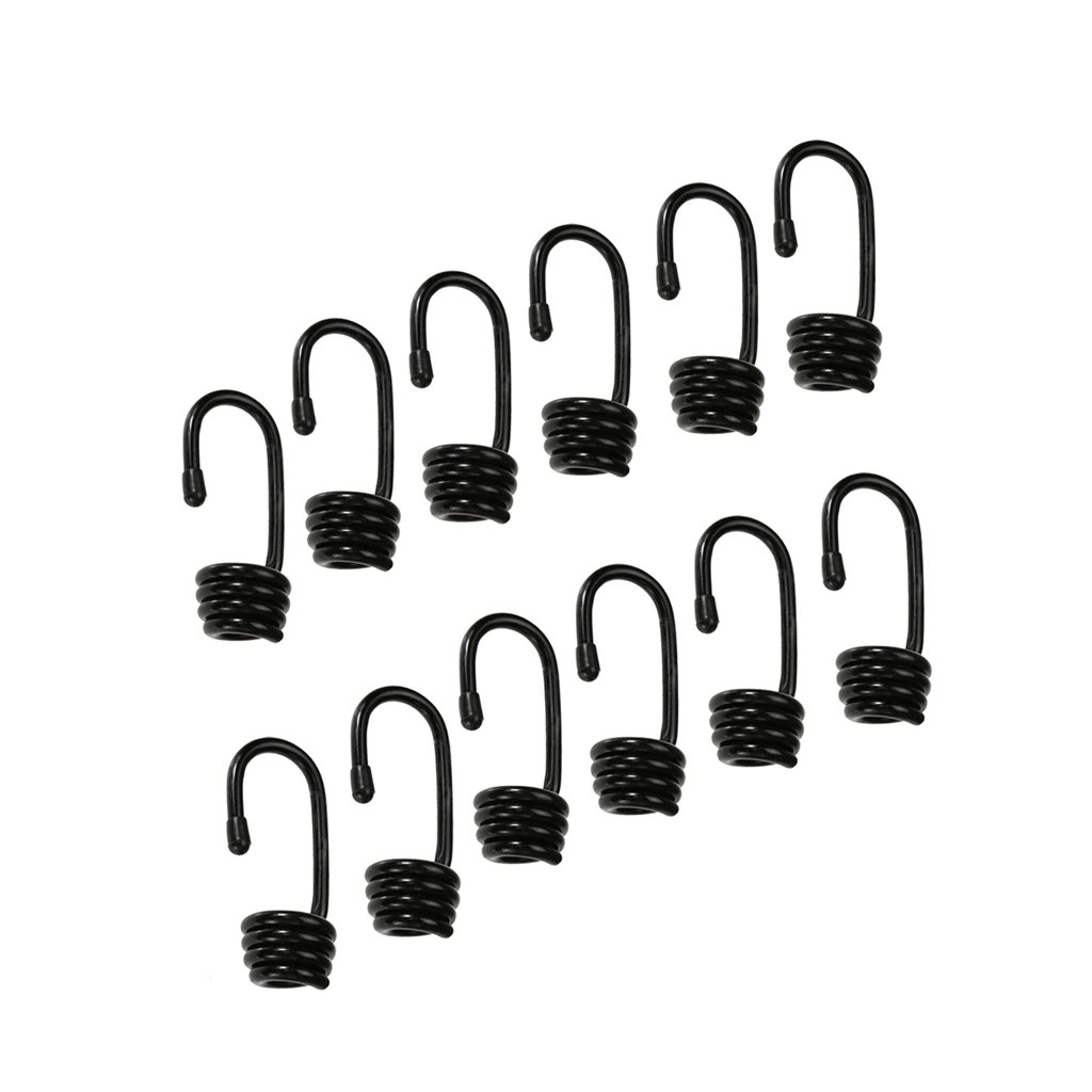  12x   Steel   Wire   Hooks   for   6mm   Marine   Boat   Bungee   Rope   Tie   Down   Straps   DIY 