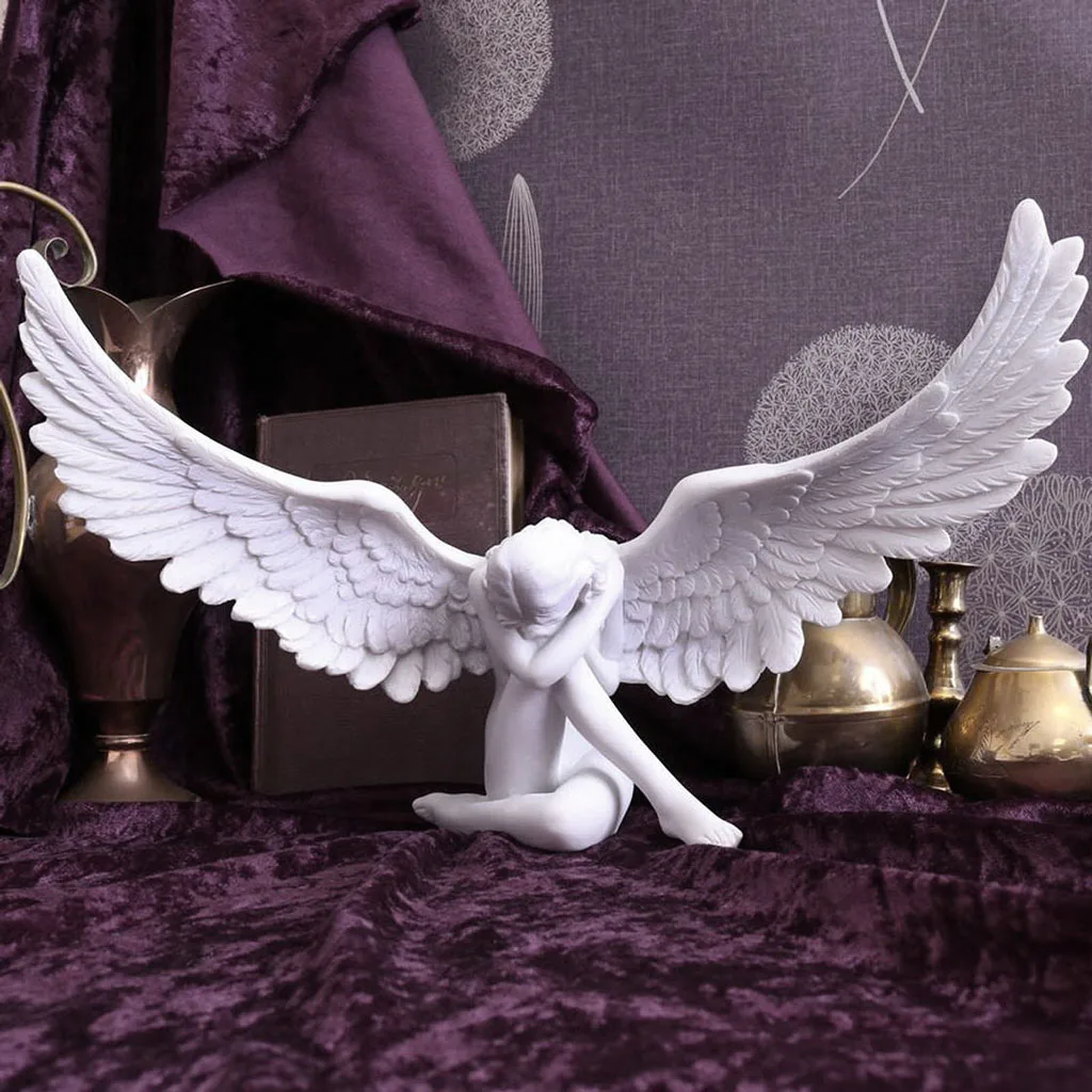 Angel Wing Figurine Statue Art Living Room Home Tabletop Garden Decor Gift