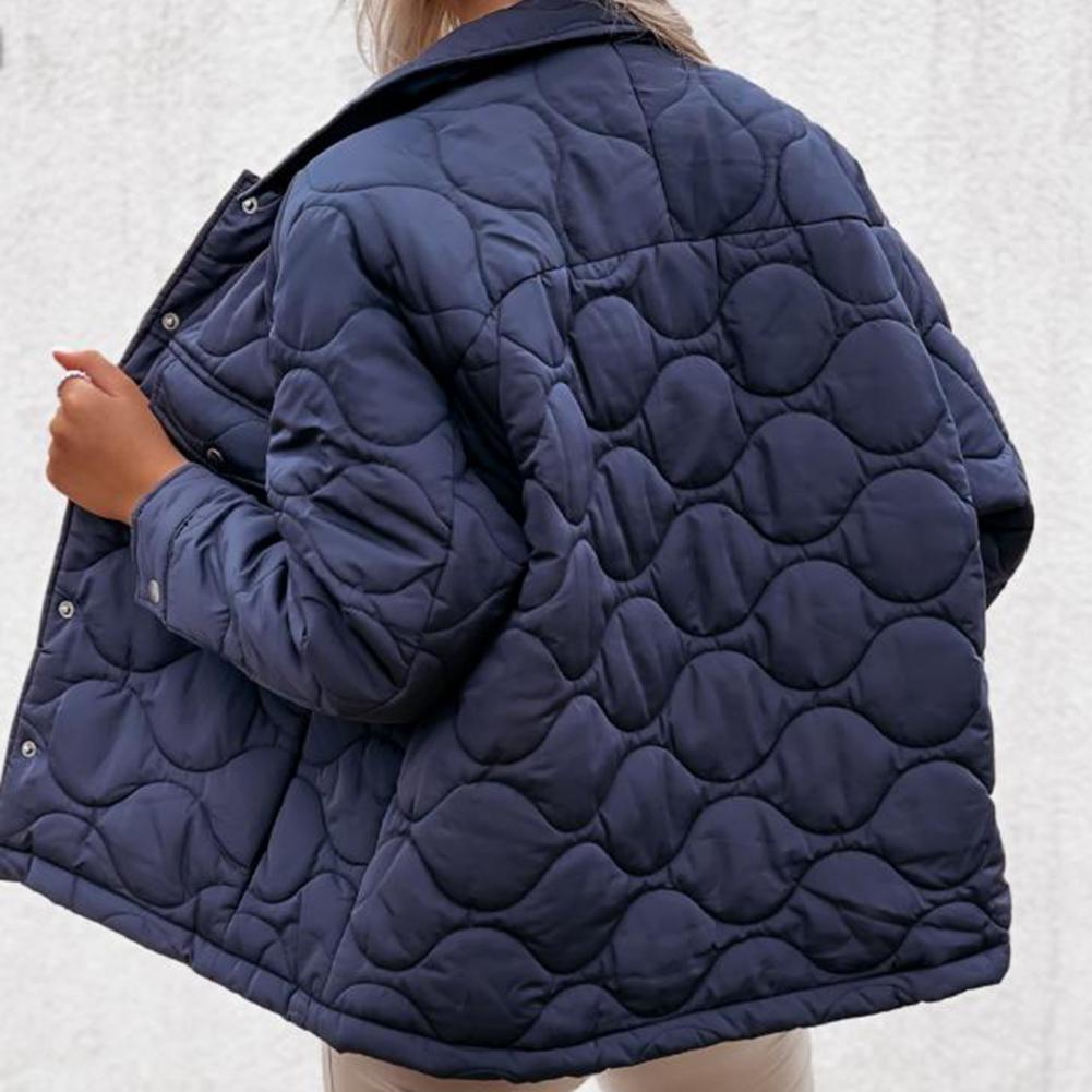 turn-down colarinho com aba bolsos manga longa jaqueta de inverno outerwear