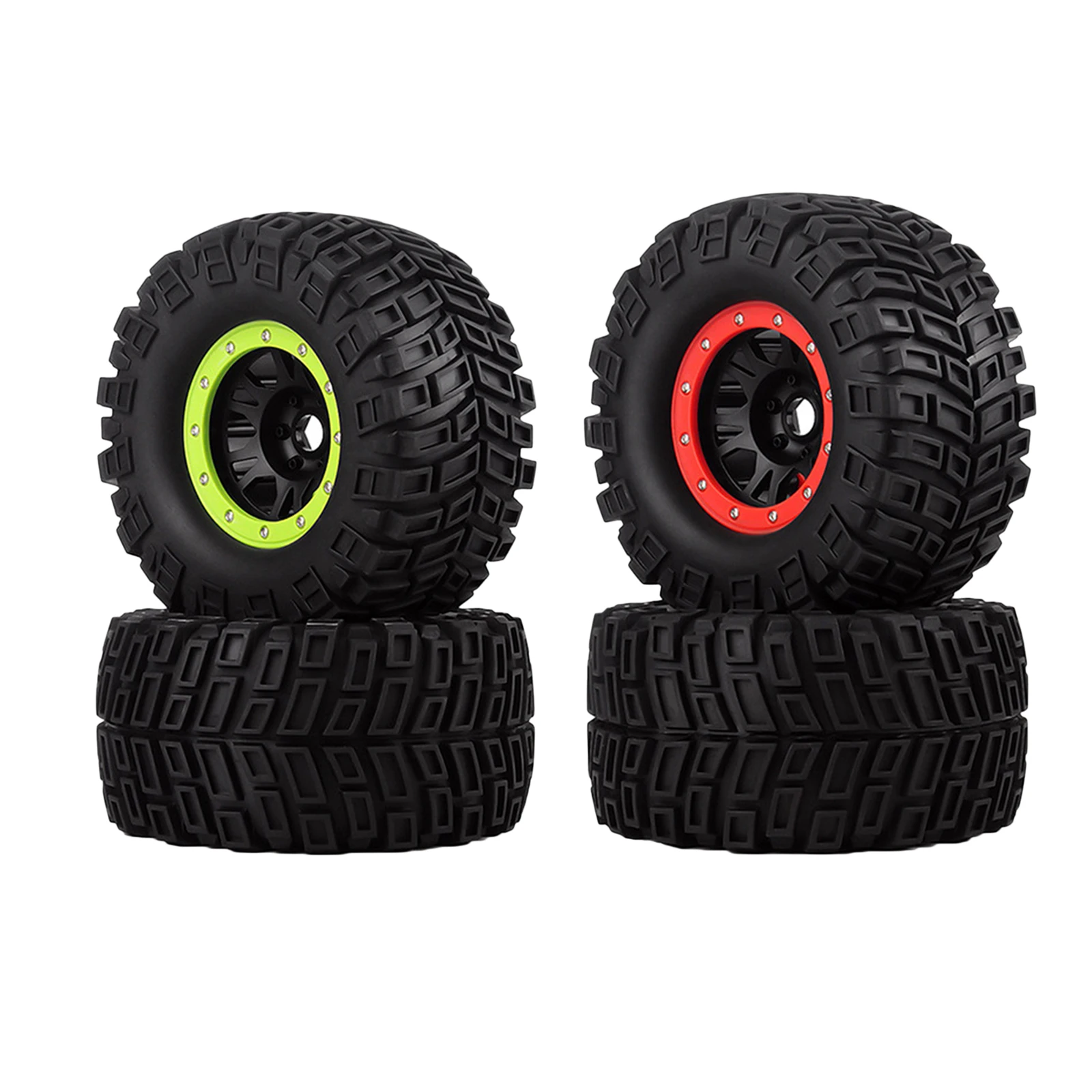 2PCS RC Car Rubber Tire Wheel Rim Set Fit for BUSH G5 E6 G2 Revo HPI Savage Hp 1:8 RC Monster Car Spare Parts Accessory