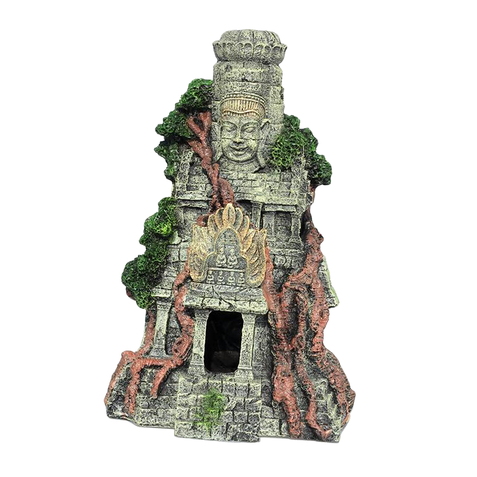Creative Crafts Resin Artificial Stone Zen Buddha Figurine Aquarium Hideout Landscaping Shelter Cave Terrarium Fish Tank Decor