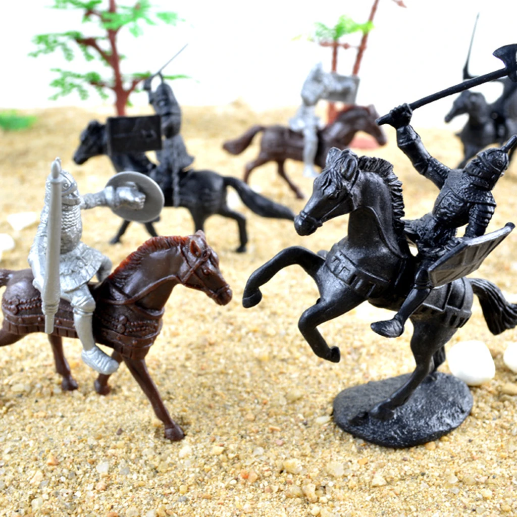 28x Medieval Figures Knight & Horses Toys Set  Warriors Soldiers