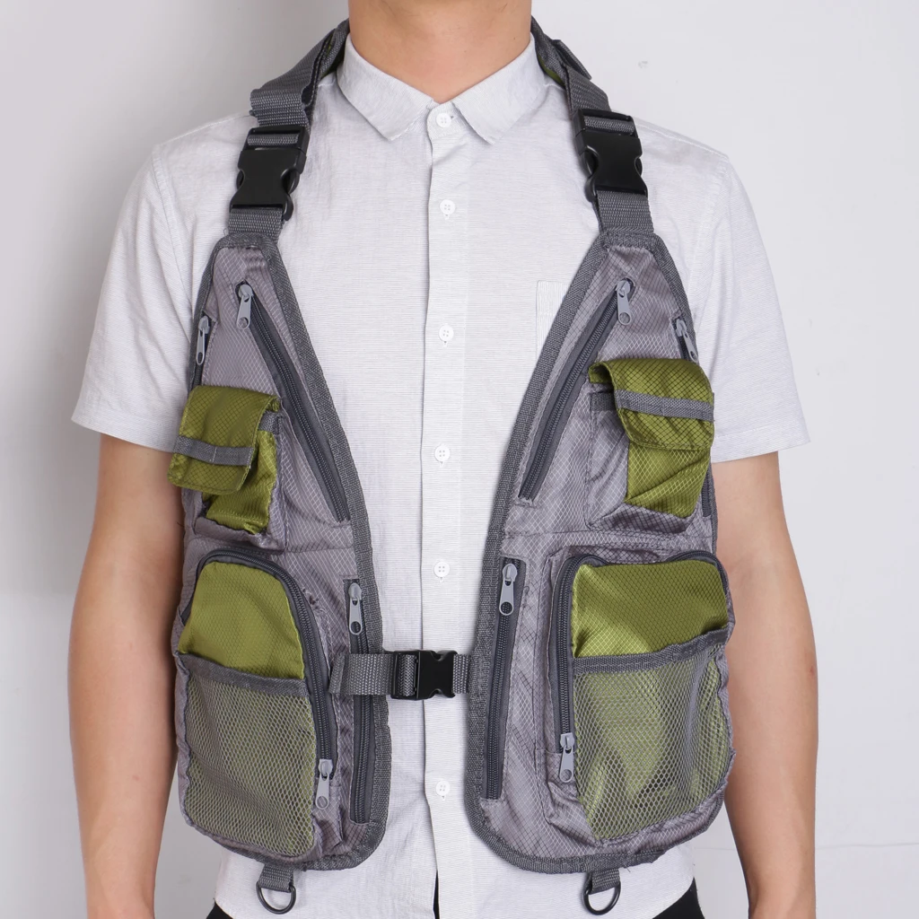 Fly Fishing Vest Jacket Chest Mesh Bag Waistcoat Sports Camping Hunting Vest