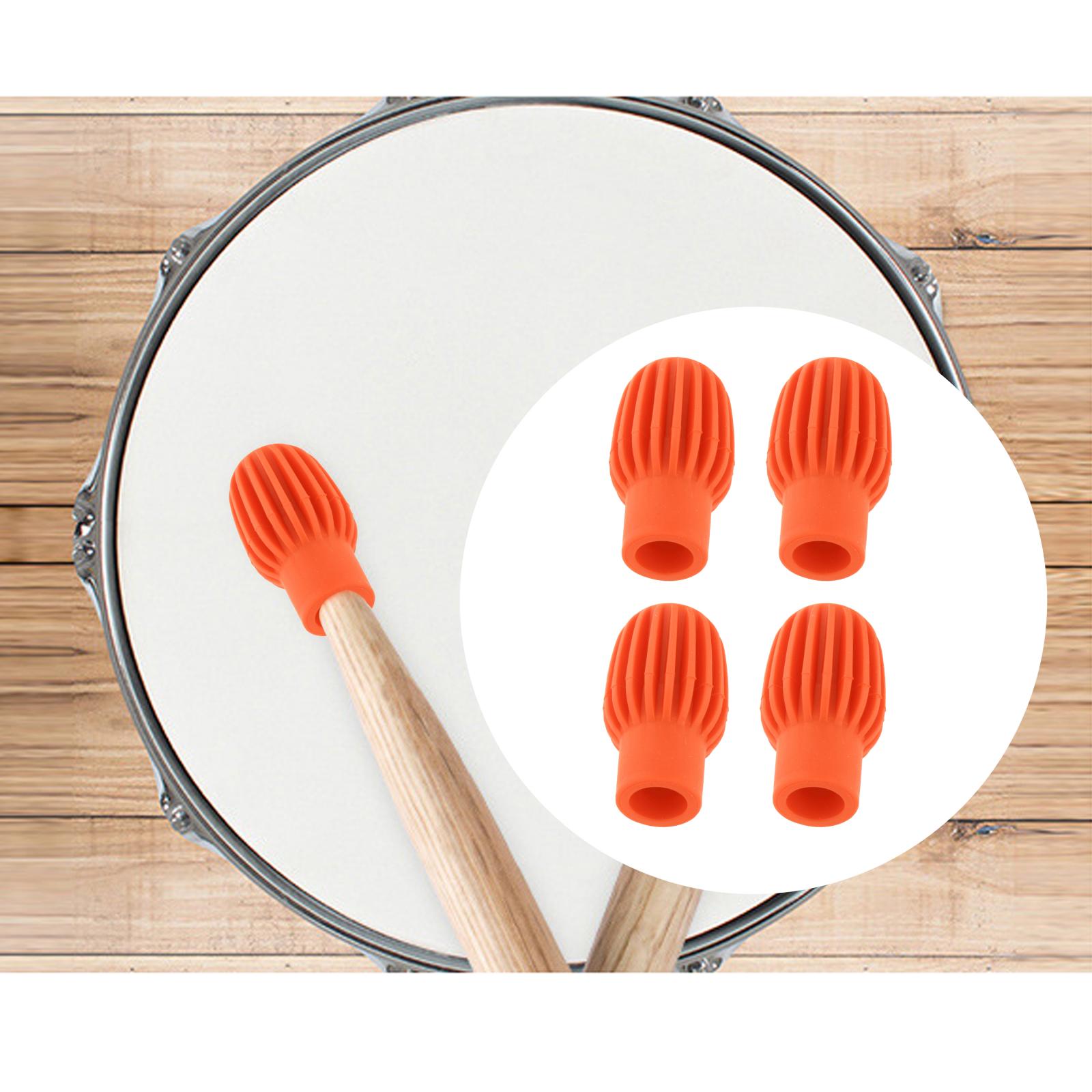 Mute Drum Dampener 4 PCS Kids Gift Mute Drum Replacement Parts Silicone Drum Stick Head Drumstick Silent