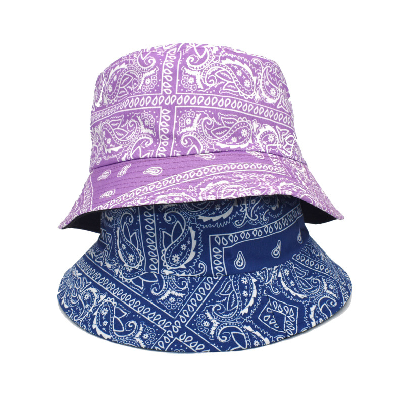 purple bandana bucket hat