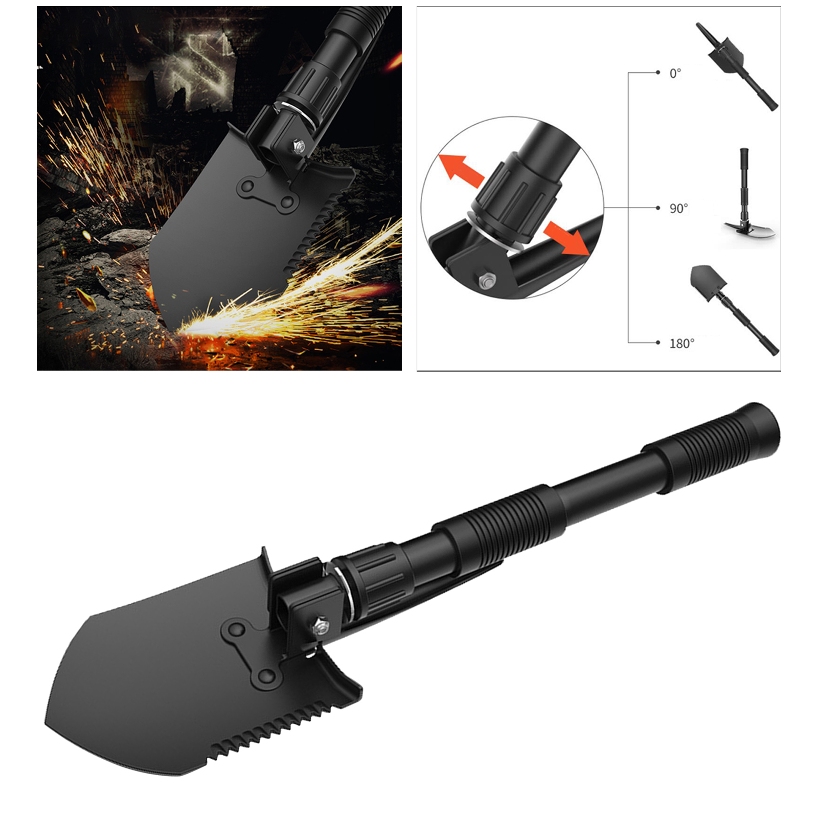 Outdoor Camping Shovel Compact Spade Multi-functional Shovel for Emergency Folding Shovel