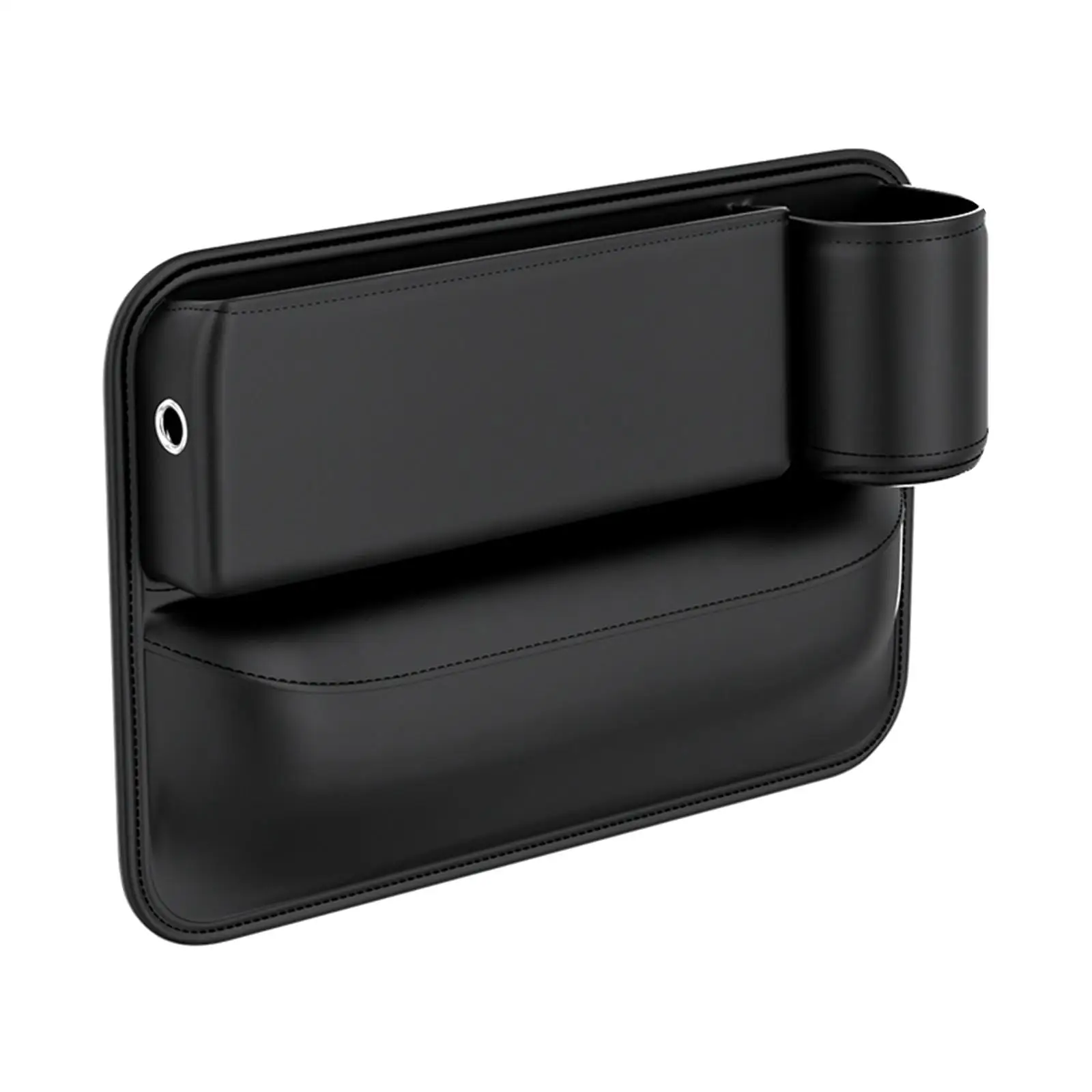 Console Car Seat Gap Filler with Bottle Holder Armrest Storage Box for Cellphone Wallet Small Items Car Accessories Black