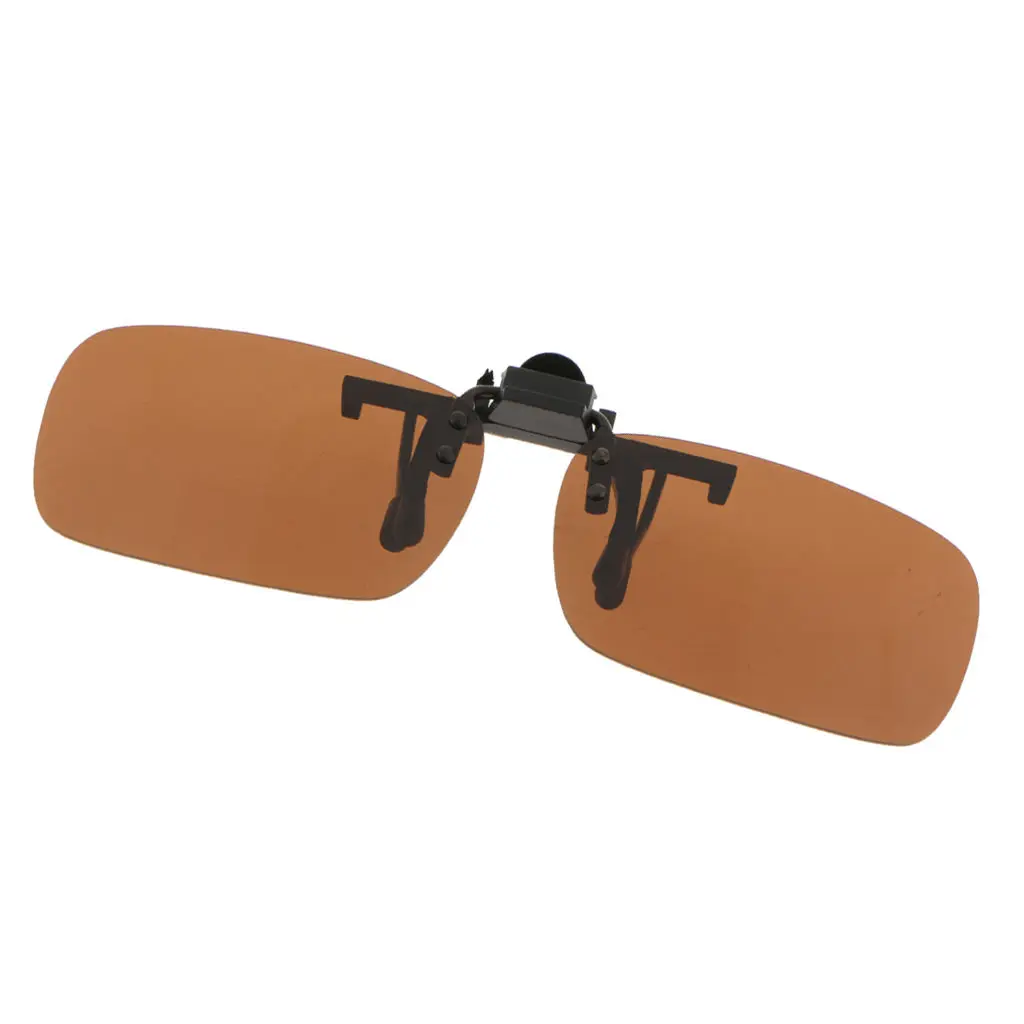 Polarized Lens  Block Clip On Flip Up Sunglasses For Glasses Driving