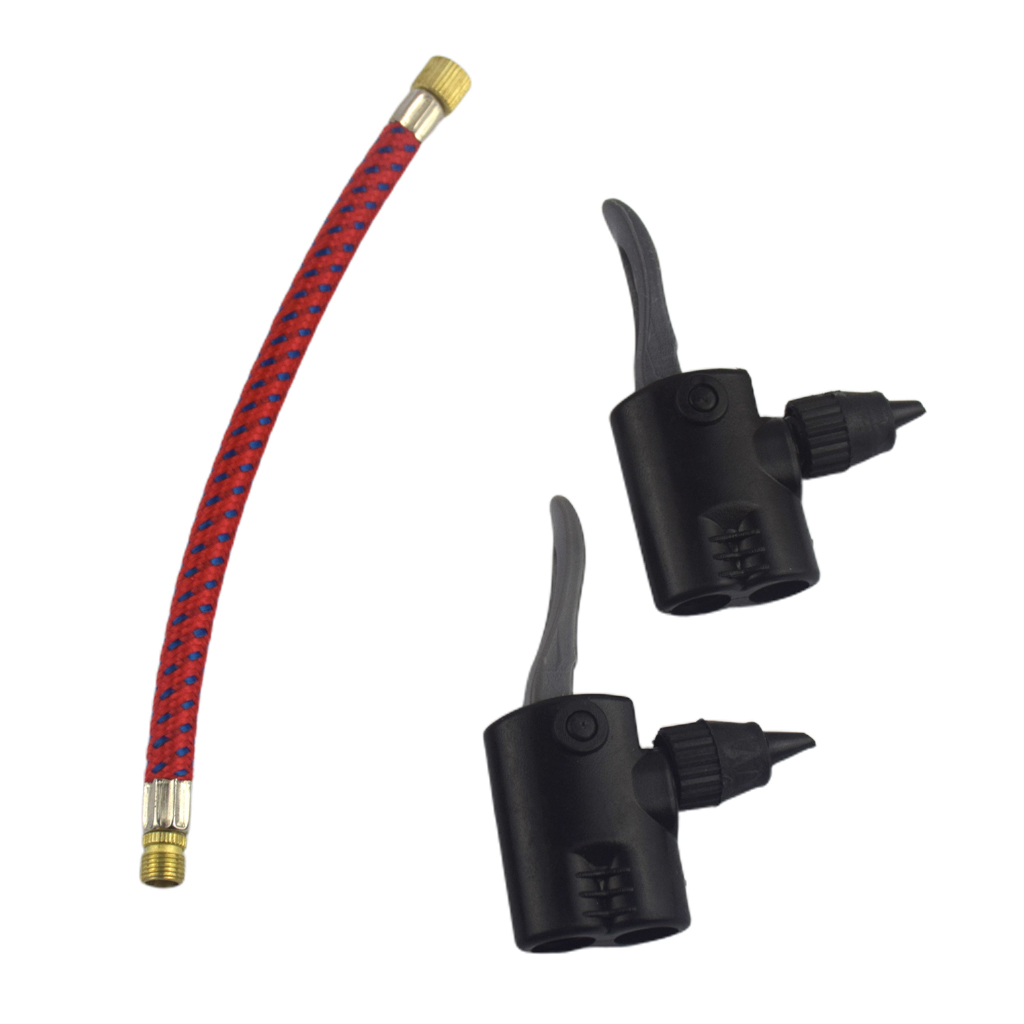 Nylon Pump Dual Head Schrader Presta Valve Extension Hose Extender Tube Adapter