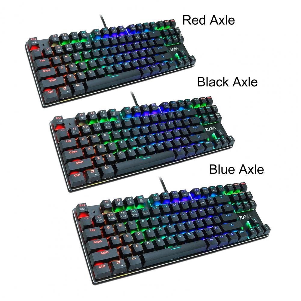 Zuoya-teclado mecânico gamer com retroiluminação rgb mix,