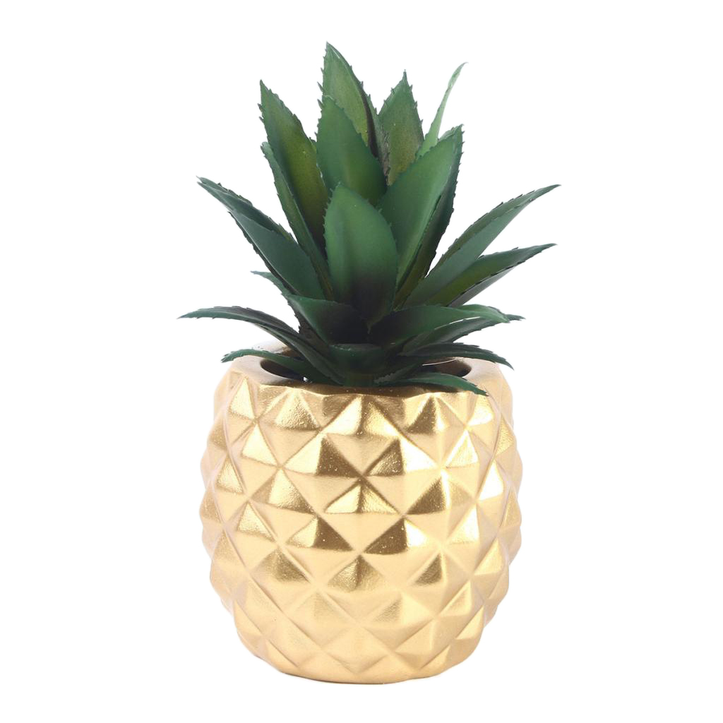 Resin Fake Greenery Decoration, Potted Pineapple Plant for Office Table Top Home