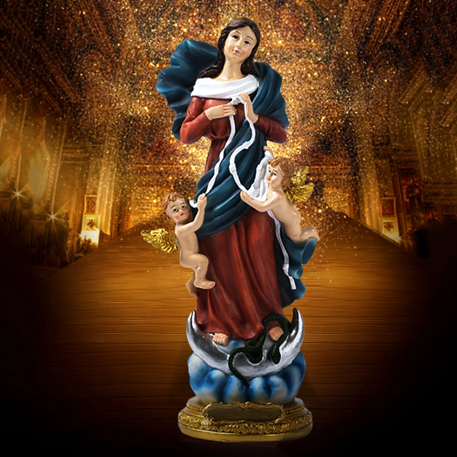 Rare Virgin Mary Figurine Christian Figure Religious Figure Sculpture Tabletop Display Church Decors Home Ornaments