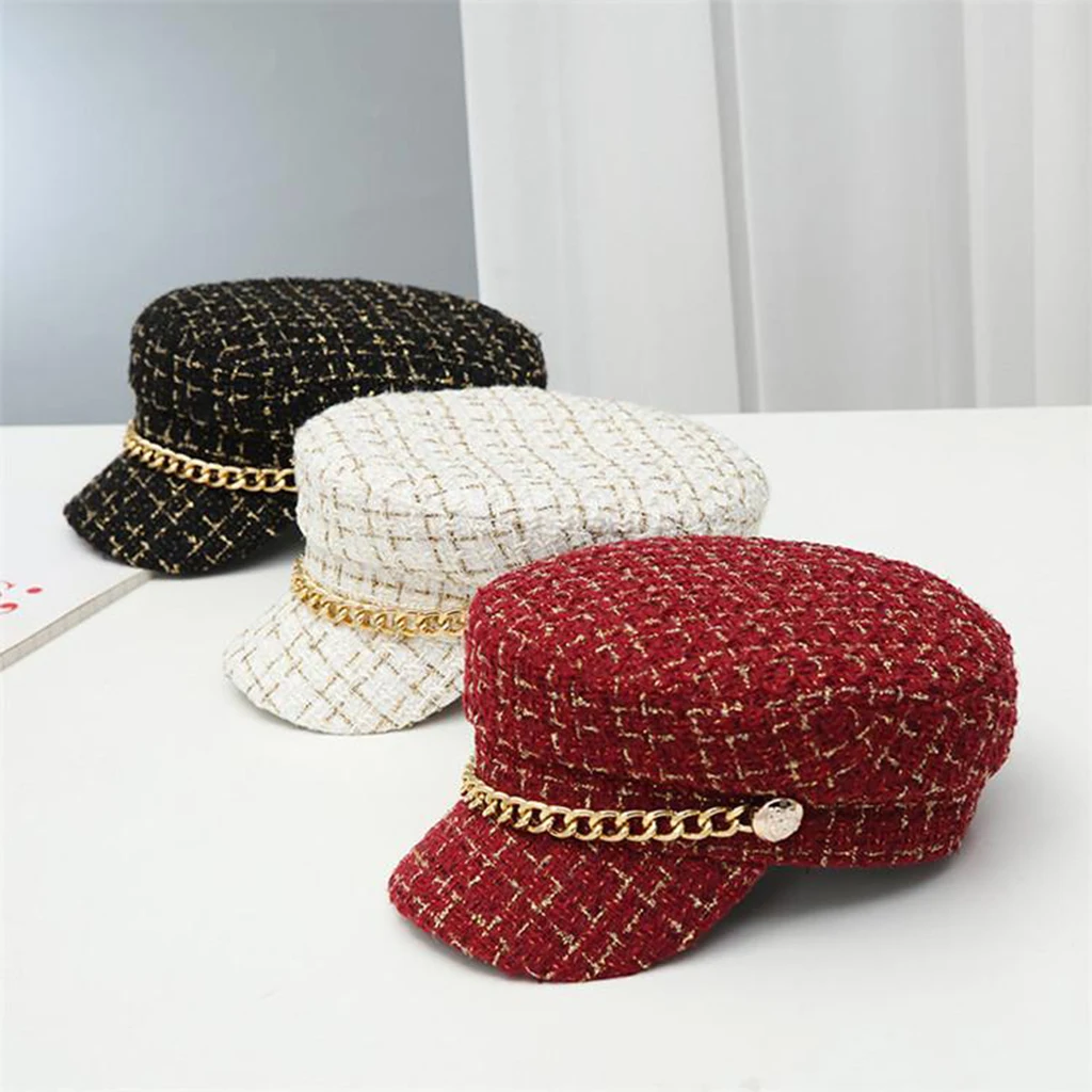 Women Tweed-Plaid Newsboy Hats Ladies Baker Boy Hat Flat Cap Visor Beret Hat Casual Peaked Hat Autumn and Winter Retro Style Women Tweed-Plaid Newsboy Hats Ladies Baker Boy Hat Flat Cap Visor Beret Hat Casual Peaked Hat Autumn and Winter Retro Style
