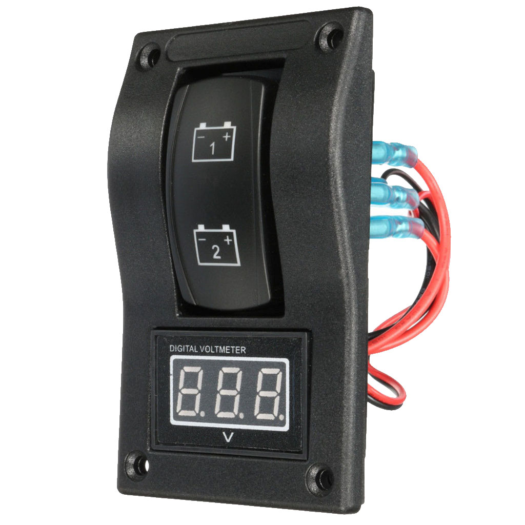 High Quality DC 12V Car Boat Dual Battery Test Panel Rocker Switch LED