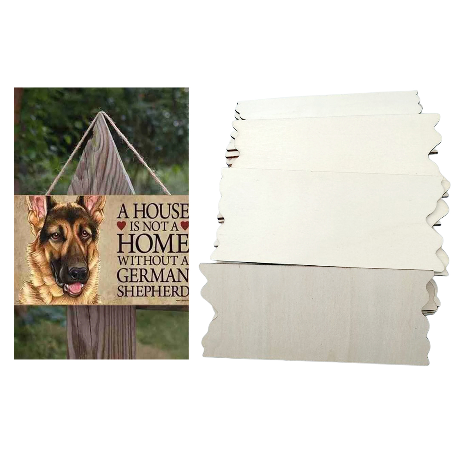 24Pack Unfinished Wood Plaques Cutout Wooden Sign Board DIY Crafts Ornament