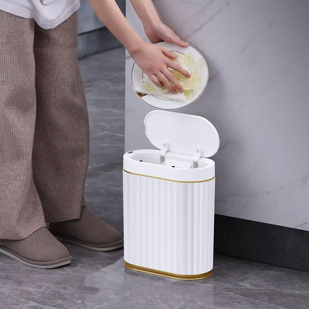 Large 7L Induction Trash Bin Waterproof Smart Rechargeable Waste Basket