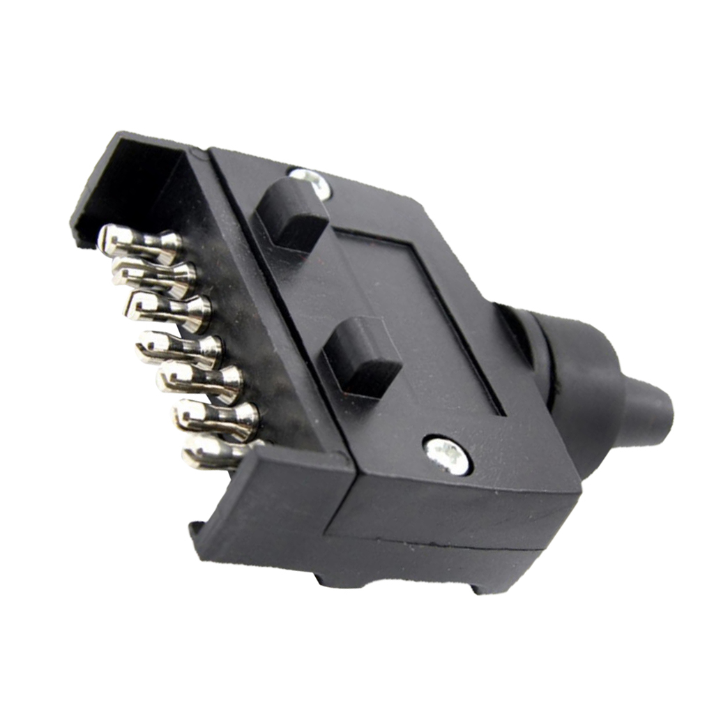12V 7Pin Flat Trailer Light Electrical Plug Sockets Light Male Plug Caravan Truck RV Boat