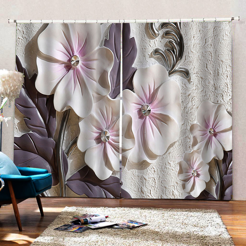 2 Panels Digital Curtains, Surface Midnight View Dreamy Mystic Picture Print, Living Room Bedroom Window