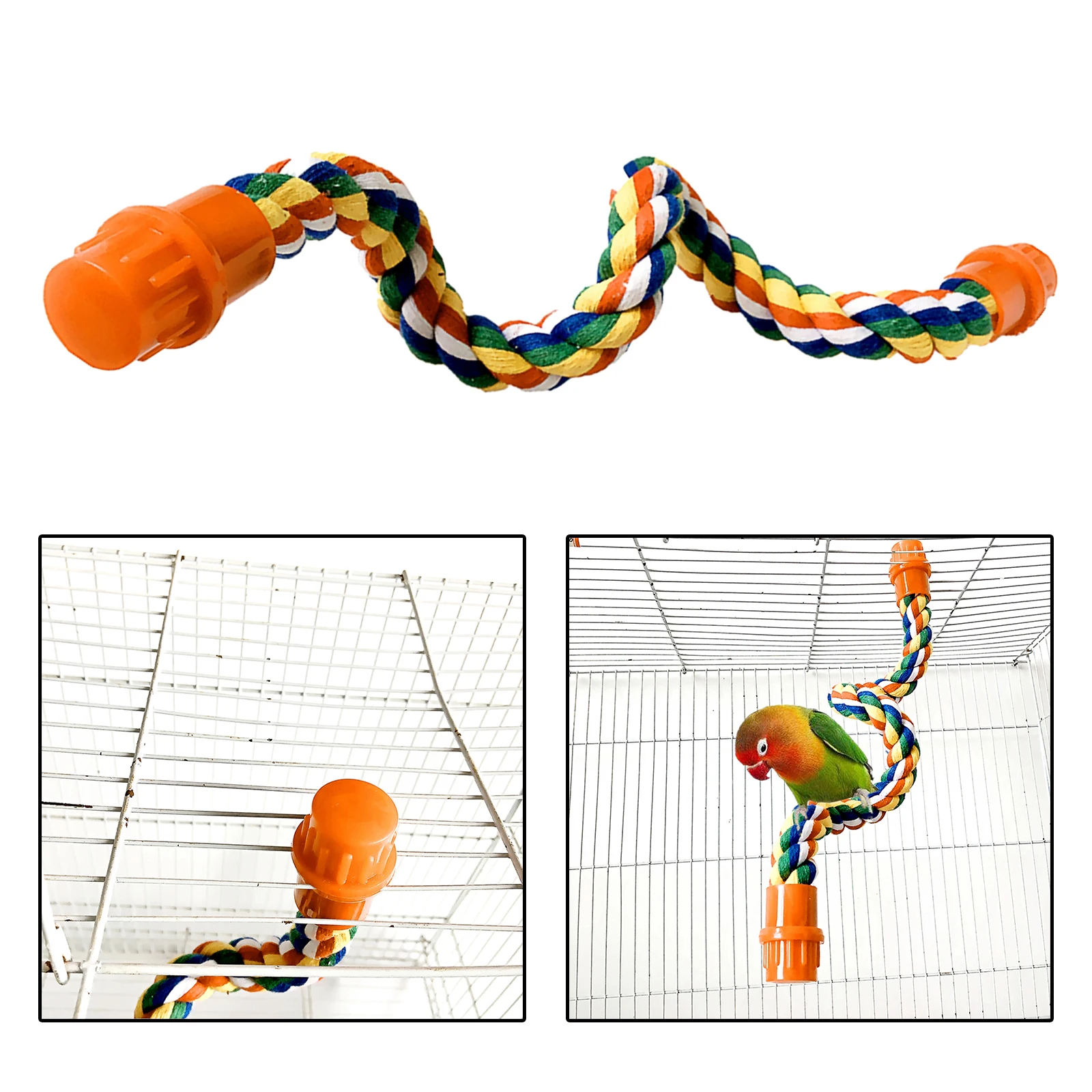 Bird Rope Perch Bird Toys Chew Perches for Parrot Budgie Parakeet Cockato Supplies Pet Toy