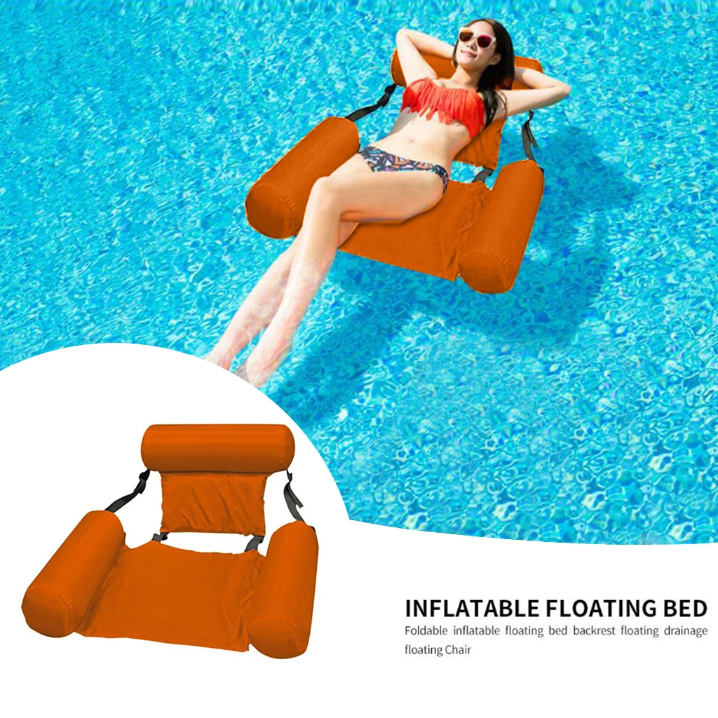 Inflatable Floating Water Hammock Float Pool Lounge Inflatable Raft Summer Water Floating Lounge Chair for Pool Lake Adults