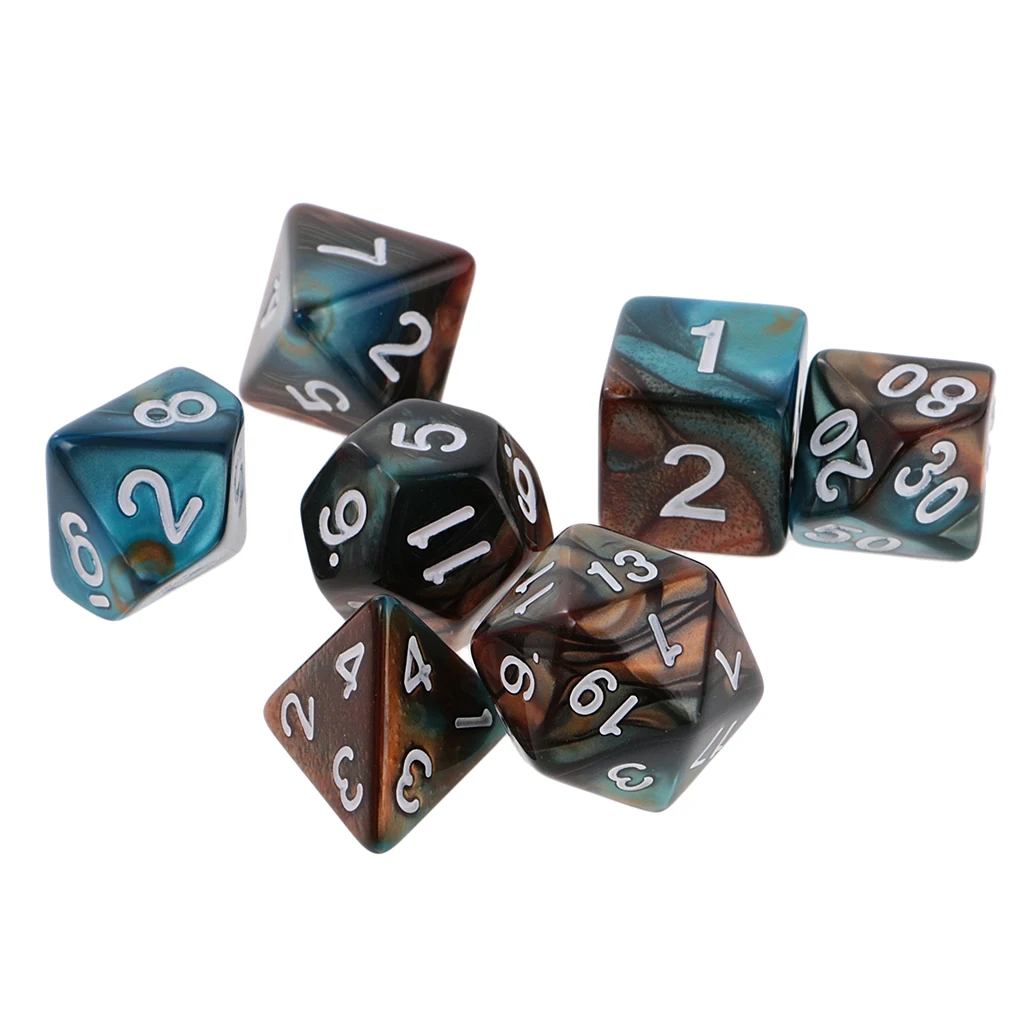 7 Piece Polyhedral 7-die Dice 16mm fit DND MTG RPG Party Games Toys Supplies