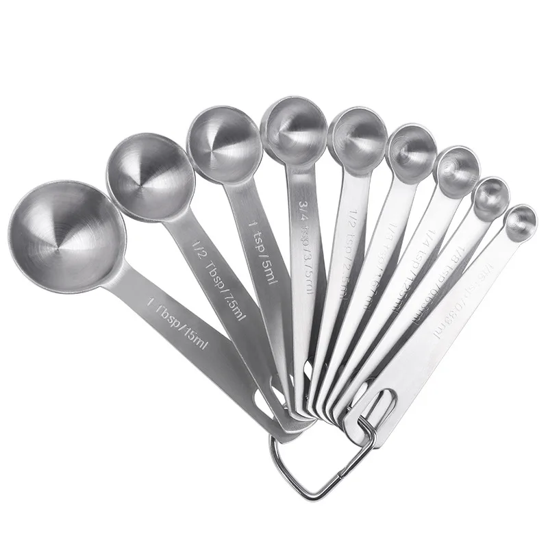 AKOAK 5 Pcs/Set Stainless Steel Measuring Spoons Spoon Cup Baking Utensils Mini Coffee Spoons Kitchen Baking Tools Set 