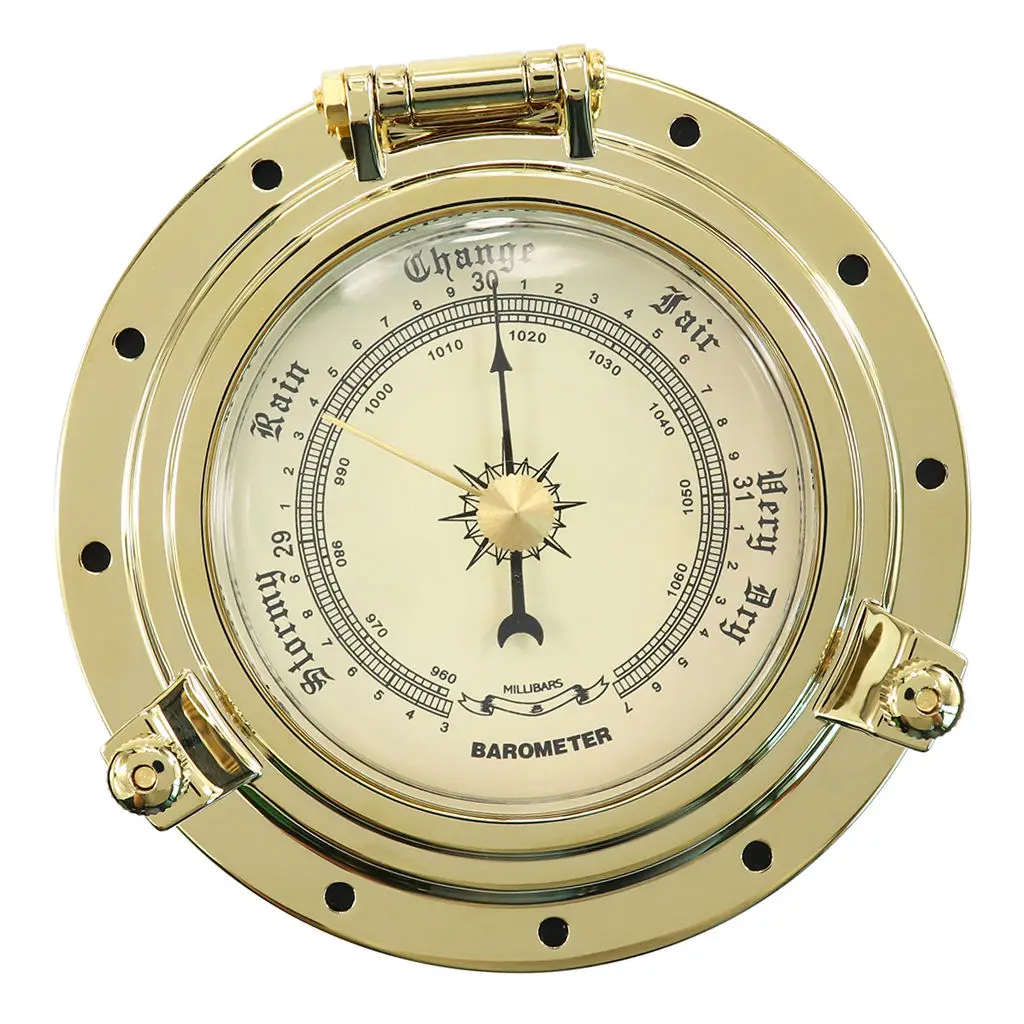 Gold Marine Boat RV Yacht Rome Vintage Barometer Air Gauge for Navigation