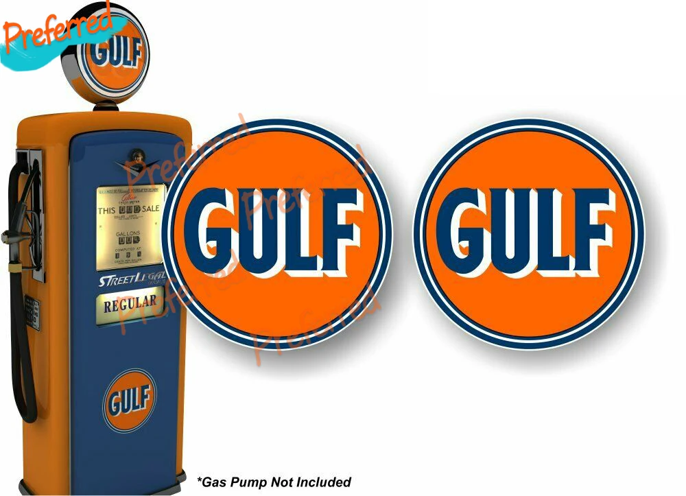 Gulf Gasoline Gas Station racing sticker decal 4" x 4"
