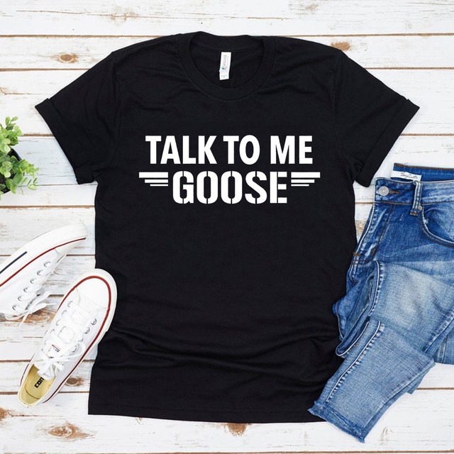 Talk To Me Goose T Shirt Top Gun Shirt Movie T-Shirt Sunglasses Tshirt  Women Graphic T Shirts Vintage Short Sleeve T-shirt Tops