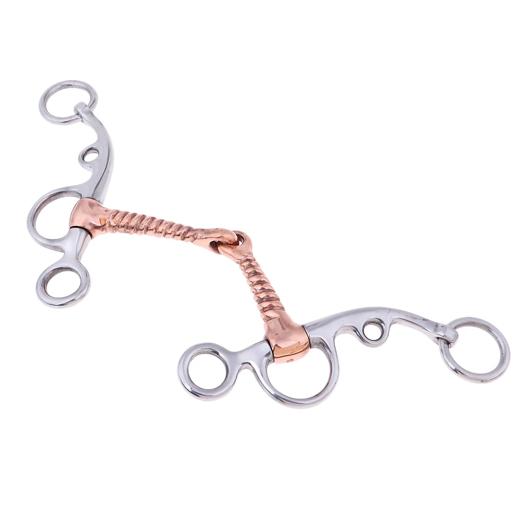 Stainless Steel 5inch Horse Snaffle, Bit, With Screw Copper Inlay Equestrian