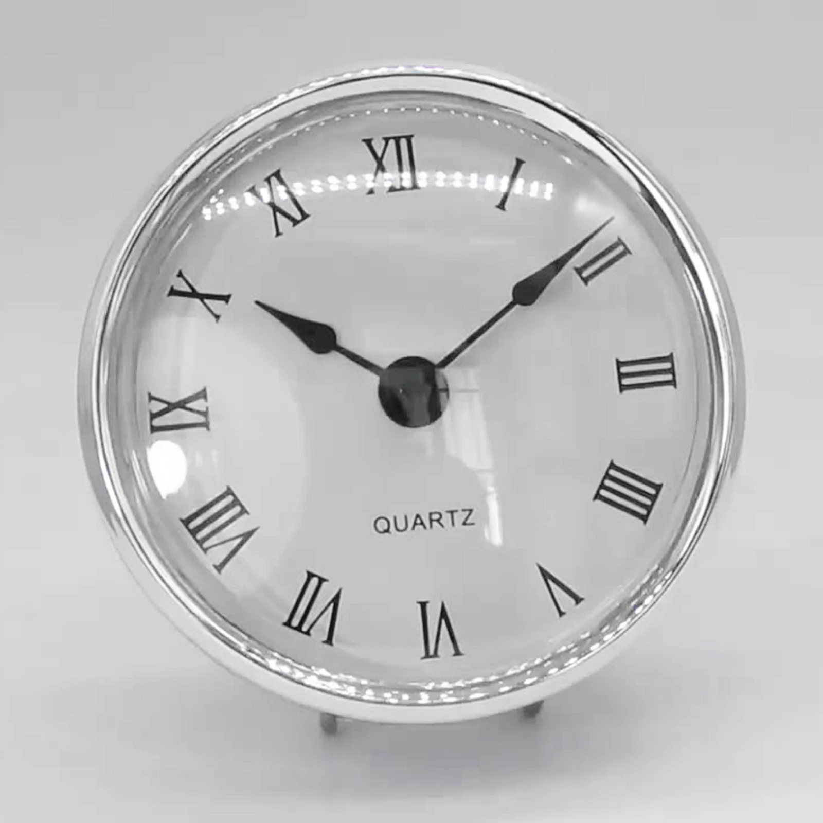 Silver Rim Diameter 80MM Insert Quartz Clock for Built - in Insert 3 inch Mounting Diameter Clock Head DIY Desk Clock