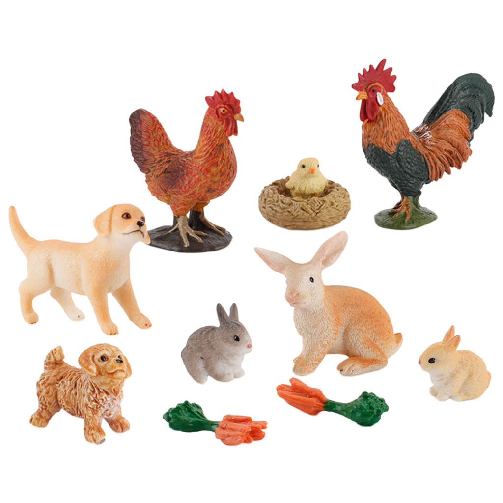 PVC Exquisite Realistic Animals Model Toys Animals Figures Miniature Sand Table Poultry Micro Landscape Scenes Supplies Playset