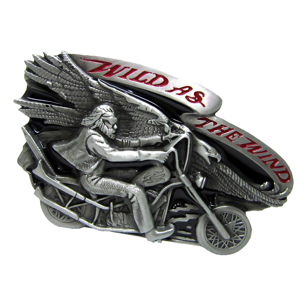 Vintage Hand Made Engraved Motorcycle Touring Biker Western Belt Buckle