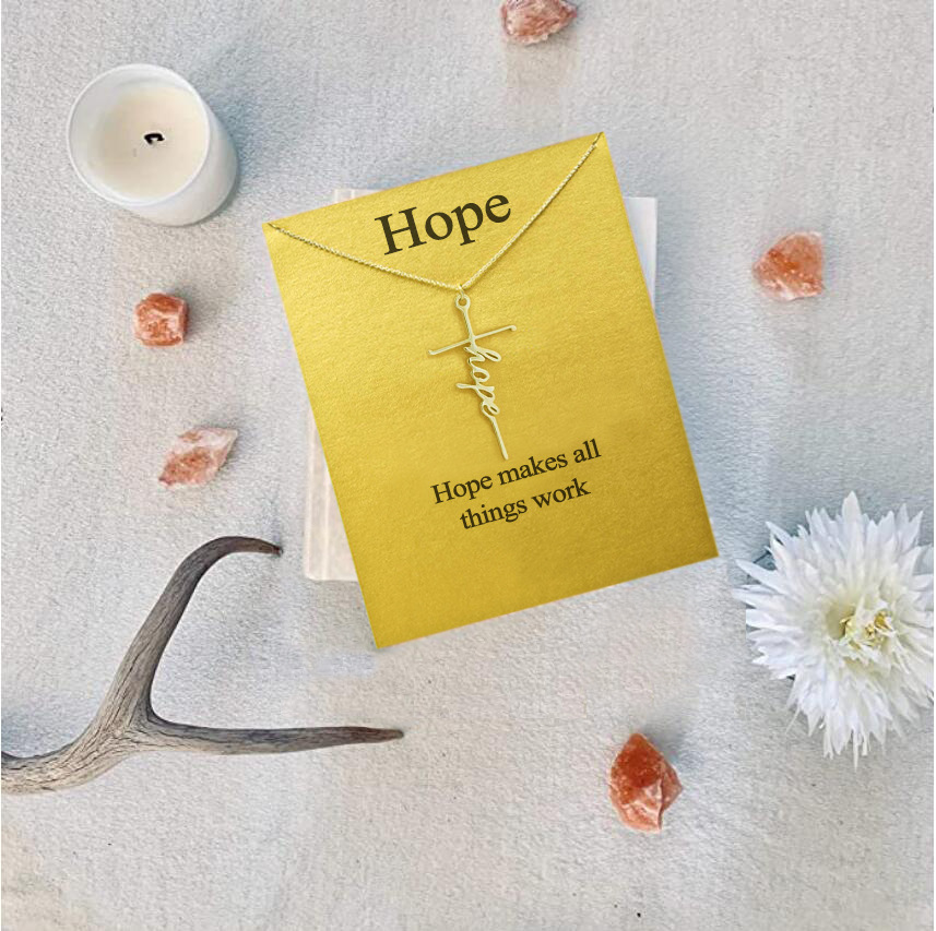 Glauben Kreuz Halskette Hoffen Glauben Graceful Gesegnet Vertrauen Fearless Anhänger Halskette Religiöse Personalisierte Schmuck Geschenk für Frauen – Detail 20