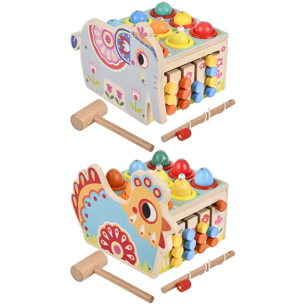 Educational Hammering and Pounding Toys with Xylophone Magnet Fishing Game Educational Toys for Christmas Present Kids Children