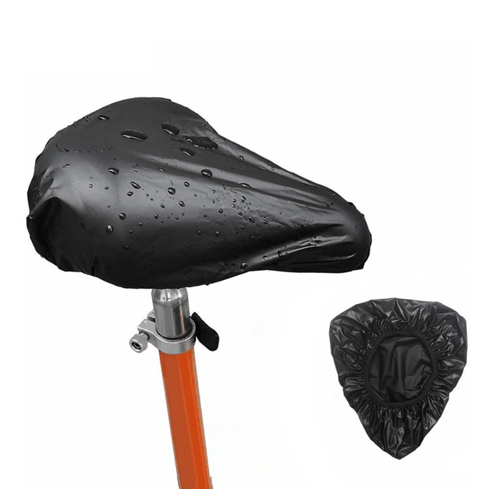 Durable Waterproof PVC Bike Saddle Cover Black Bicycle Seat Rain Cover Elastic Anti Dust Bike Seat Cycling Equipment