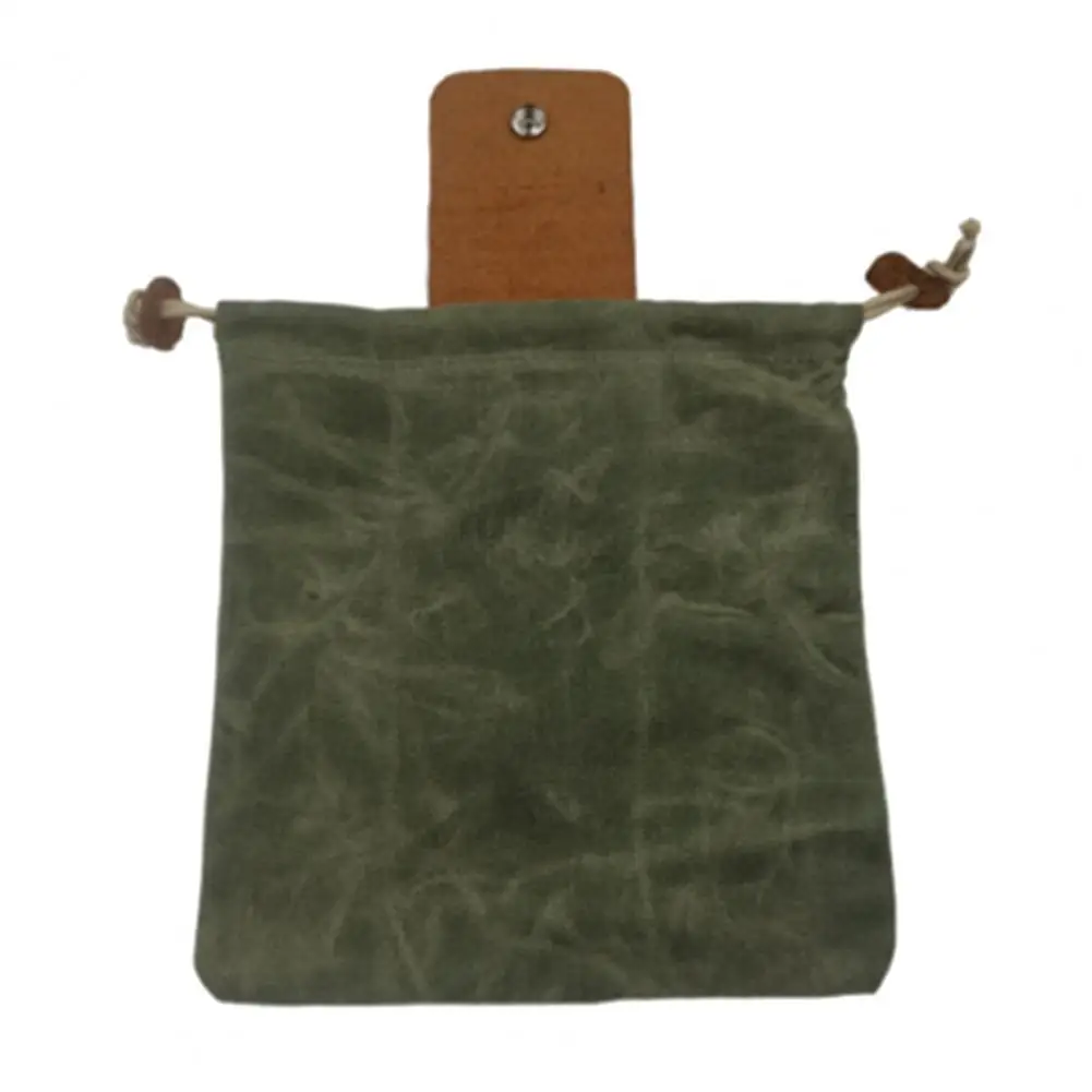 Canvas Bush craft Bag with Leather Cover Buckle Foldable Tool Pouch for Camping 