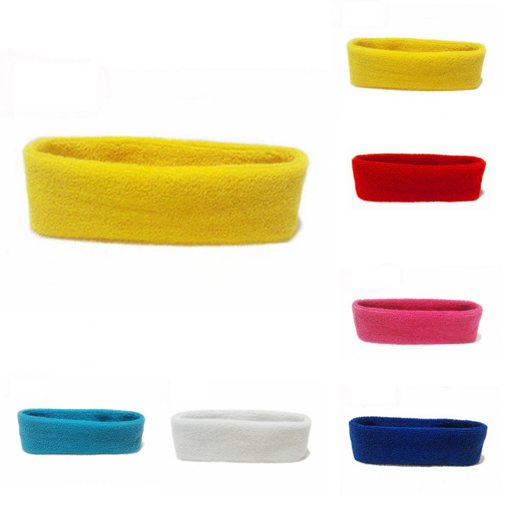 Summer Sport Sweatband Women men Headband Yoga Gym Stretch Solid Color Safety Towel Tennis Badminton Basketball Hair Band
