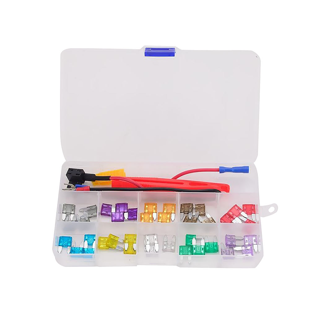 Motorcycle Car Boat Small Fuse Replacement Kit 2A/3A/5A/7.5A/10A/15A/20A/25A/30A/35A - Fuse Puller Included