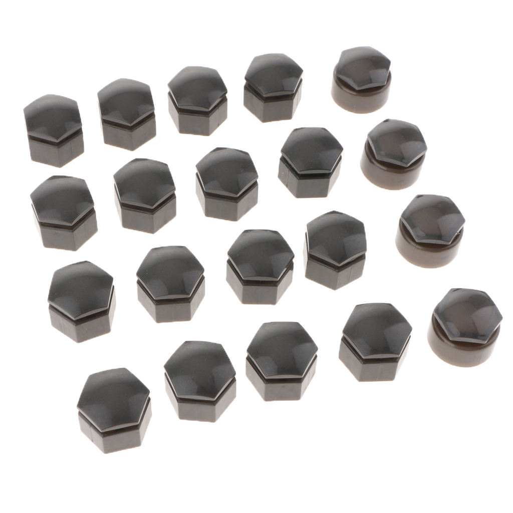 Set Of 20 22mm Car Wheel Lug Nut Bolt Cover Caps Protector Gray For Audi Q7