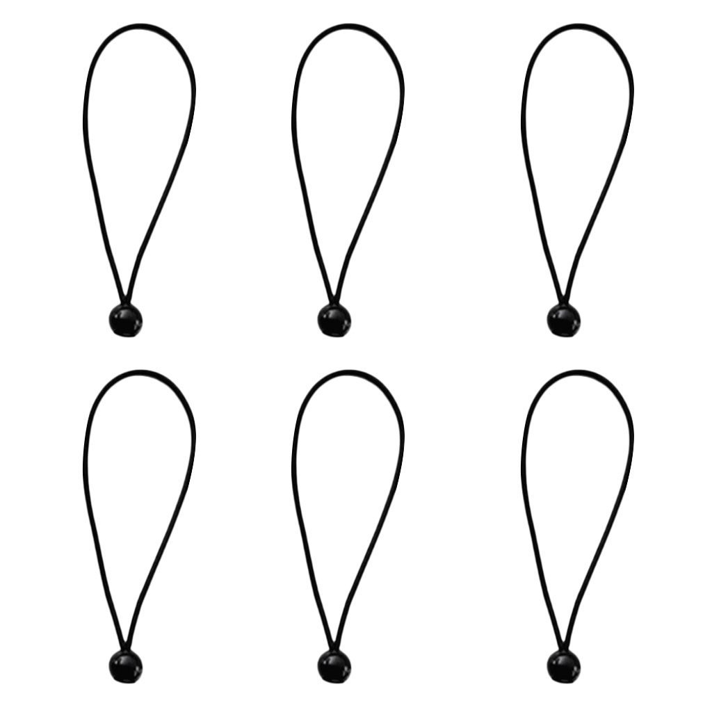 Pack of 6pcs 3mm 15cm Heavy Duty Ball Bungee Cords Tarp Canopy Flag Pole Tie down Ropes Elastic Straps