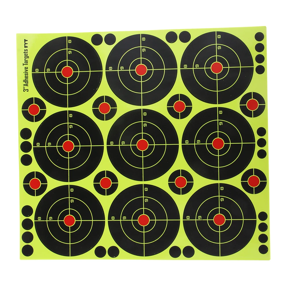 90pcs Shooting Targets Reactive Splatter Florescent Paper Target, Dia.8cm For Hunting Archery Arrow Training Shoot Accessories