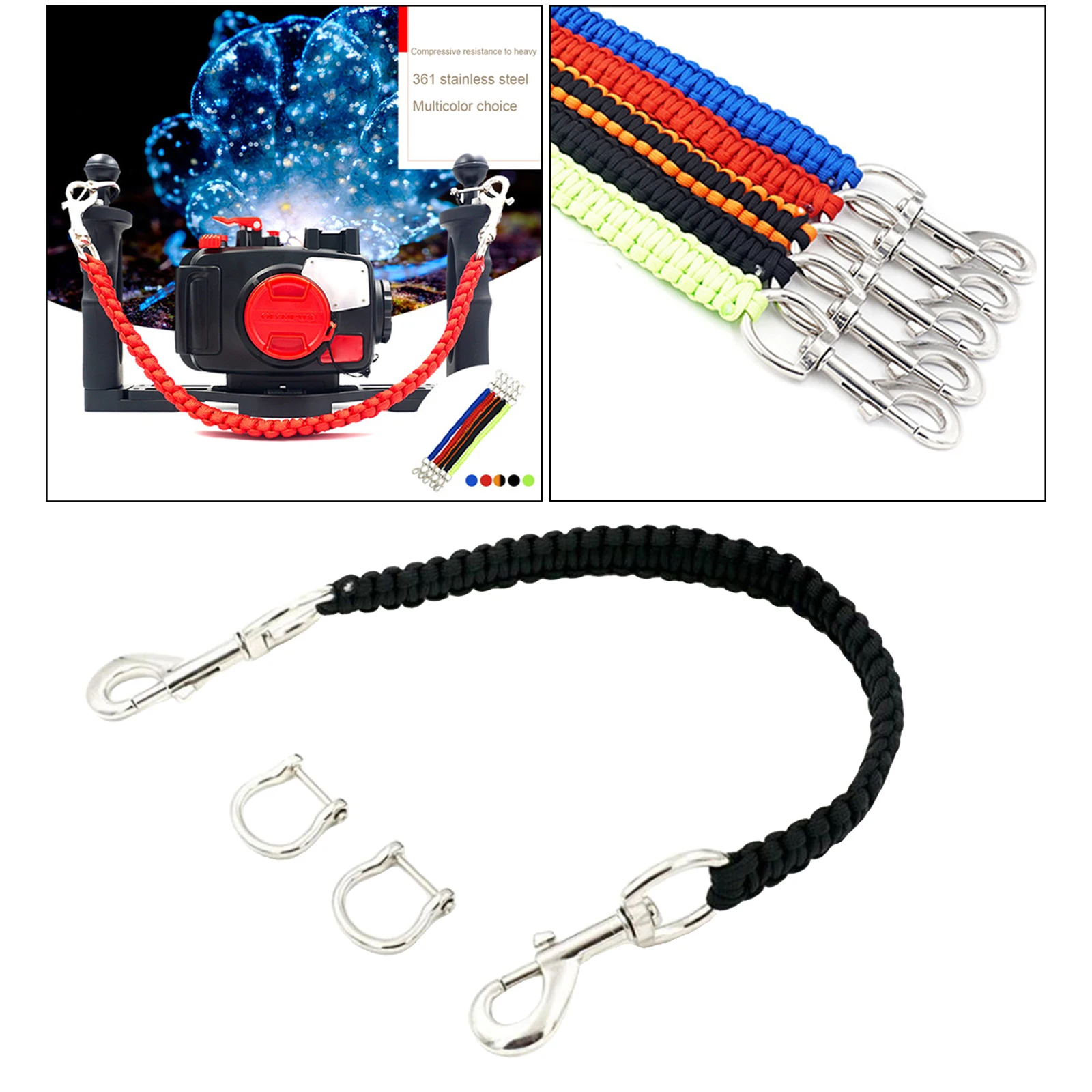 Scuba Diving Camera Housing Handle Rope Waterproof Case Lanyard Strap Carrier For Tray Missed Rope Underwater Photography